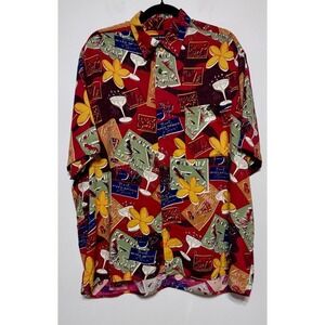 Vintage John Henry Novelty Hawaiian Shirt Size Large‎ Tiki Bar Resortwear Party
